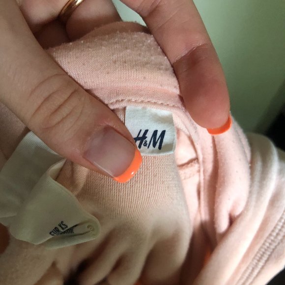 H&M - L.O.G.G Pink Velvet Drawstring Zip Up Hoodie - Picture 6 of 6